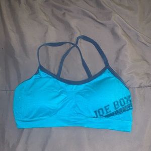 One size teal blue sports bra